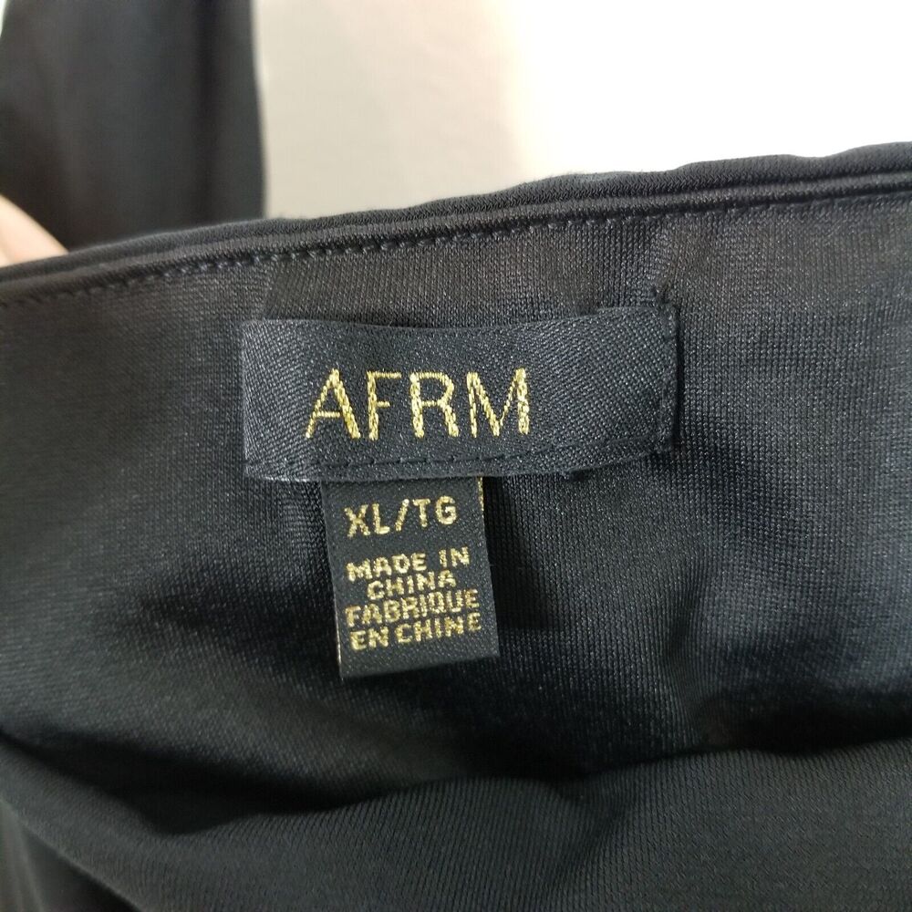 AFRM Women Hazel Ruched Bodycon Midi Dress Size XL Black Party Sleeveless - Picture 6 of 7